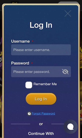 Step 2: please fill in the correct username and password.