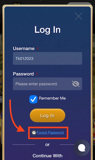 Step 1: click on the "Forgot Password" section.