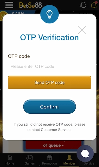 Step 2: Continue clicking “Send OTP code” so the system will send a code to your phone.