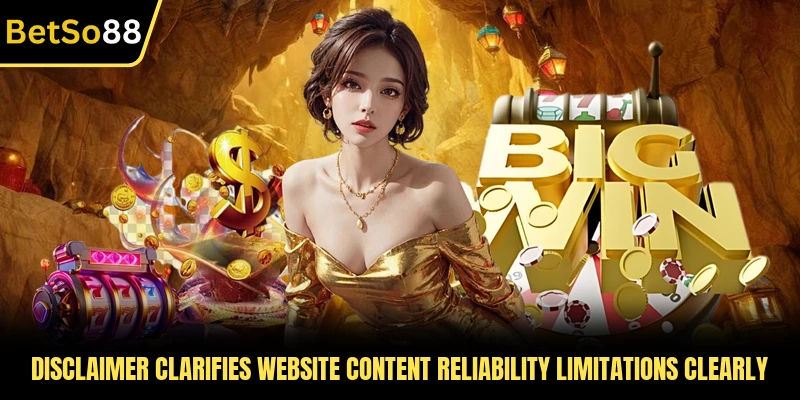 Disclaimer clarifies website content reliability limitations clearly