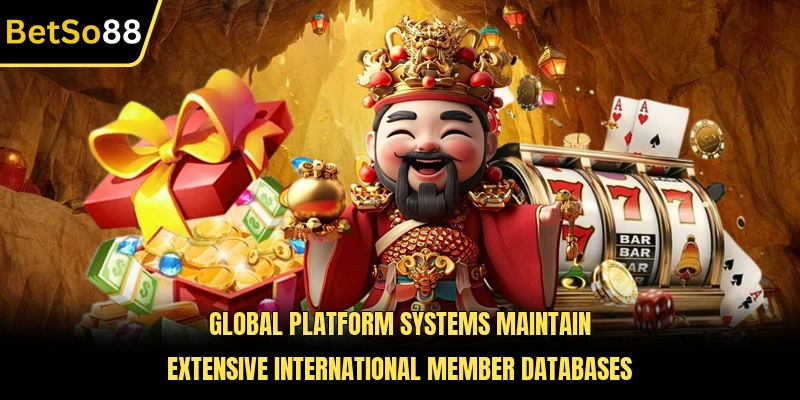 Global platform systems maintain extensive international member databases