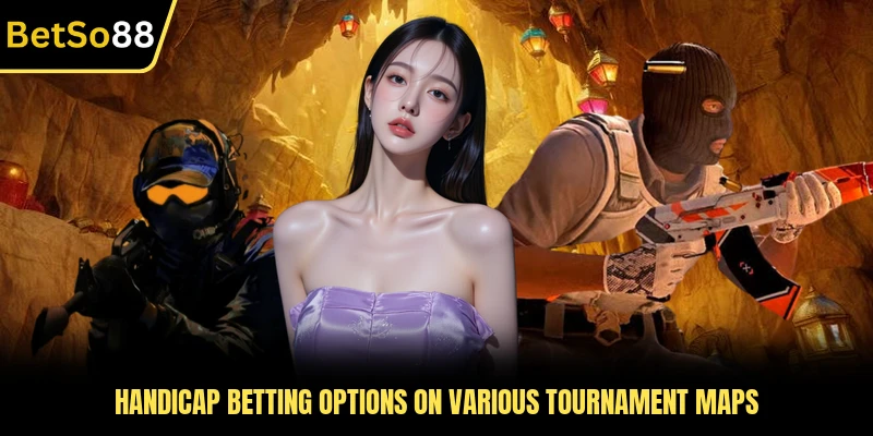 Handicap betting options on various tournament maps