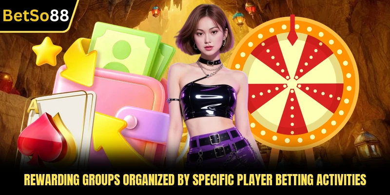 Rewarding groups organized by specific player betting activities
