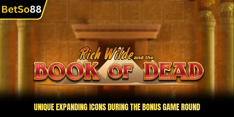 Unique expanding icons during the bonus game round
